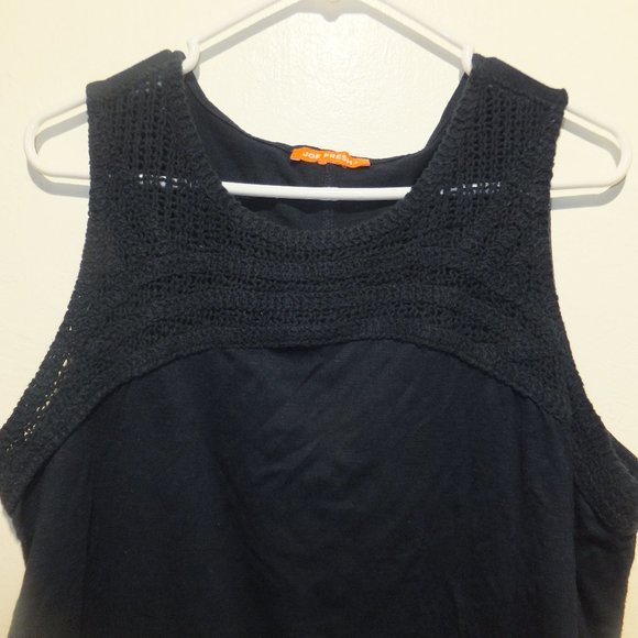 Joe Fresh + Women's L Navy Tank Blouse with Crochet Detail GUC - Picture 3 of 11